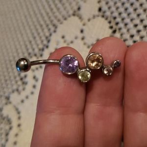 14g Sterling silver belly bar